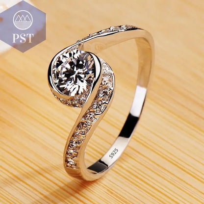 18K White Gold Zirconia Ring PST PS Tradings  PST PS Tradings 9-R1321 PST PS Tradings 18K White Gold Zirconia Ring