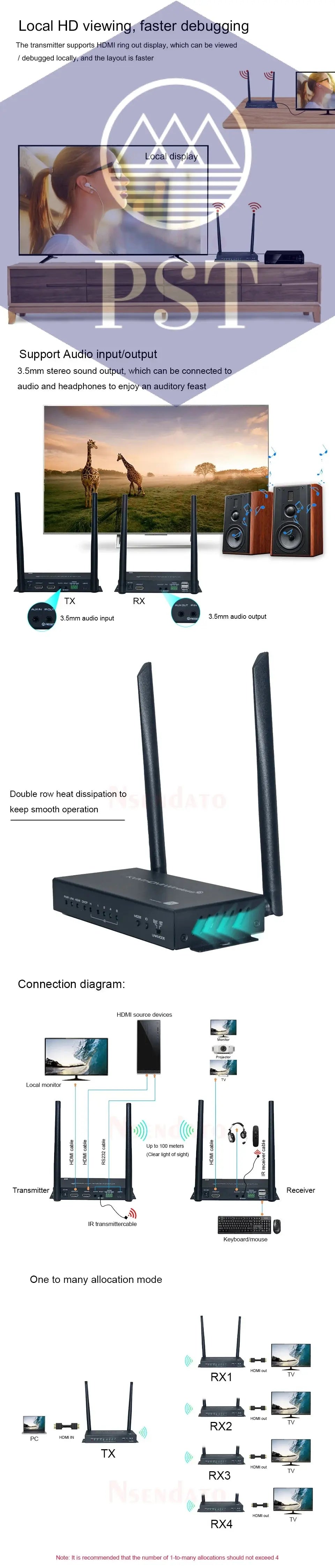 4K Switch Wireless HDMI Video Receiver PST PS Tradings  