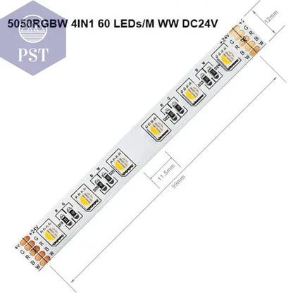 5m 5050 RGBW Led Lights 4pin RGB Led Strip 5pin 4in1 RGBWW RGBCW Led Strip Light 6pin 5in1 RGBCCT Light Strip 12V 24V Waterproof       PST PS Tradings