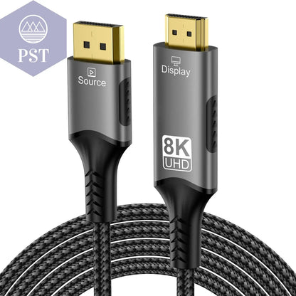 8k dp zu hdmi 2,1 kabel audio video konverter uni direktion aler adapter 8k @ 60hz 4k @ 120hz für hdtv projektor laptop monitor  Cable     PST PS Tradings