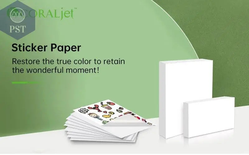 Coraljet 50 sheets of 8.5"x11" A4 High-Quality Glossy Sticker Paper Self-Adhesive Perfect for Inkjet Printer Decal Supplies - PST PS Tradings