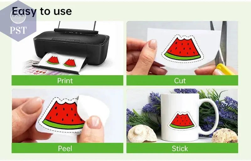 Coraljet 50 sheets of 8.5"x11" A4 High-Quality Glossy Sticker Paper Self-Adhesive Perfect for Inkjet Printer Decal Supplies - PST PS Tradings