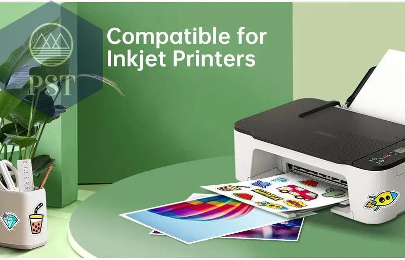 Coraljet 50 sheets of 8.5"x11" A4 High-Quality Glossy Sticker Paper Self-Adhesive Perfect for Inkjet Printer Decal Supplies - PST PS Tradings