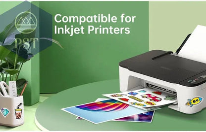 Coraljet 50 sheets of 8.5"x11" A4 High-Quality Glossy Sticker Paper Self-Adhesive Perfect for Inkjet Printer Decal Supplies - PST PS Tradings