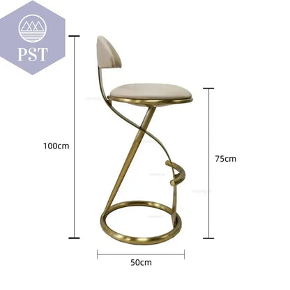 Designer Licht Luxus Bar Stühle Italienischen Hohe Hocker Hause Edelstahl Café Küche Rückenlehne Bar Stuhl Kreative Bar Möbel       PST PS Tradings
