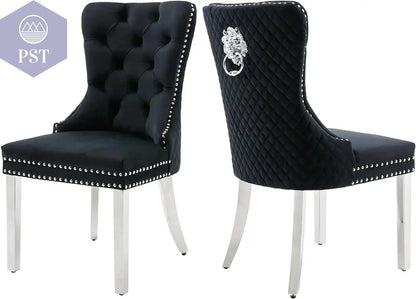 Elegantes Stuhl Set weiß - 2er Stuhl Set PST PS Tradings Stuhlset PST PS Tradings Black-sliver-Leg PST PS Tradings