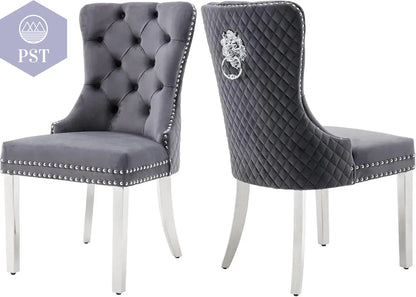 Elegantes Stuhl Set weiß - 2er Stuhl Set PST PS Tradings Stuhlset PST PS Tradings Dary-Grey-silver-leg PST PS Tradings