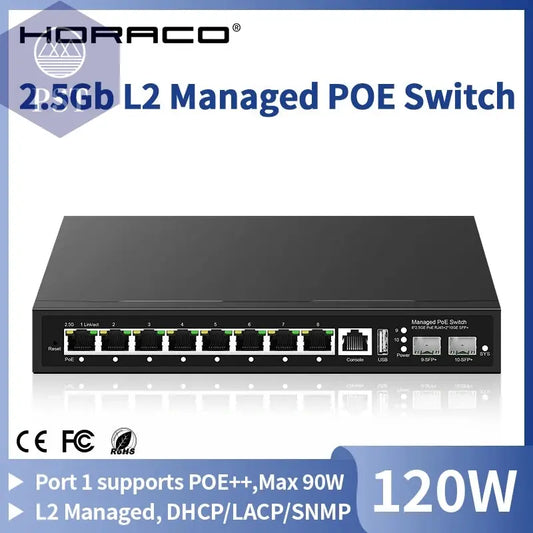 HORACO 2.5Gb 8-Port PoE Switch mit 10G SFP+ PST PS Tradings Netzwerkswitch PST PS Tradings AU Plug PST PS Tradings HORACO 2.5Gb 8-Port PoE Switch mit 10G SFP+ Netzwerkswitch