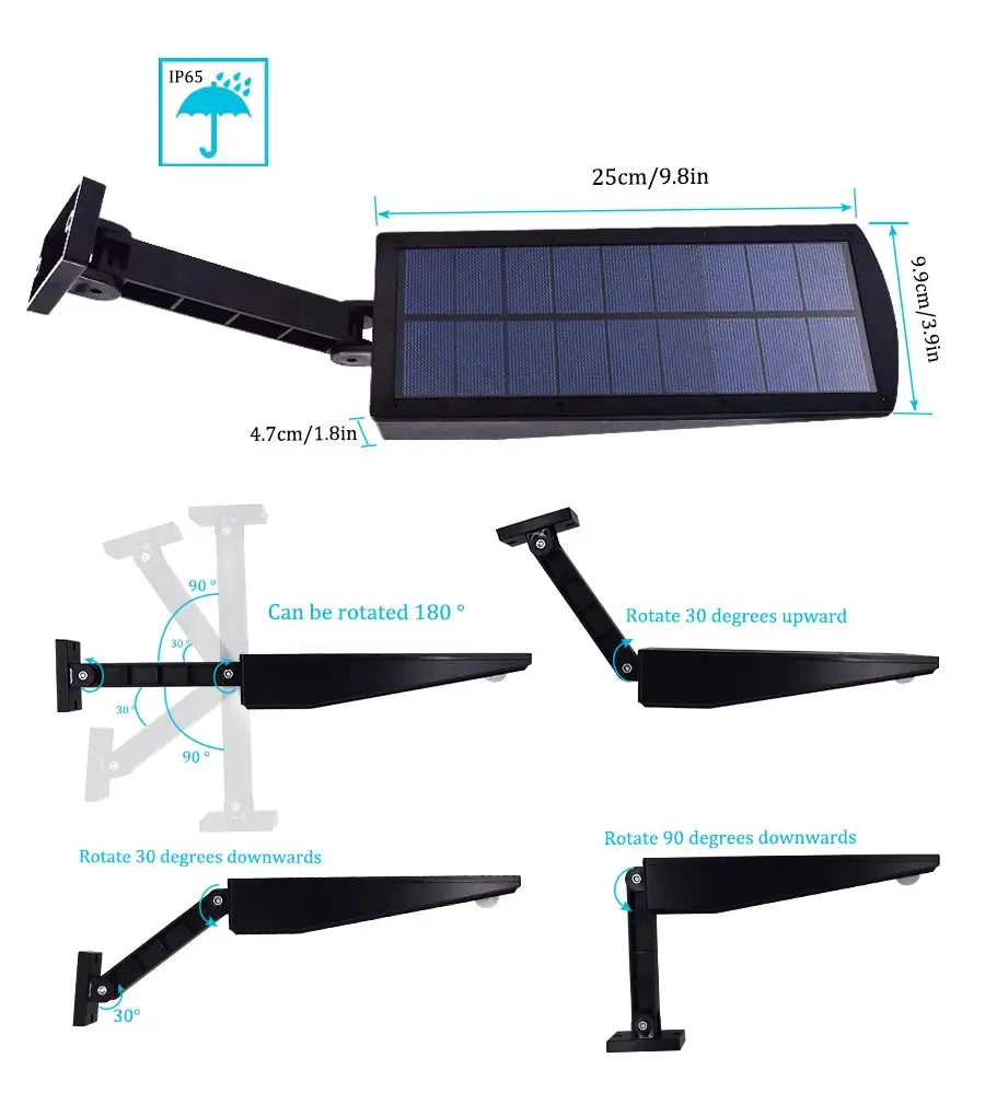 900lm Led Solar Licht Im Freien Wasserdichte Beleuchtung Für Garten Wand 48 leds Vier Modi Drehbare Pol Solar Lampe Neueste       PST PS Tradings