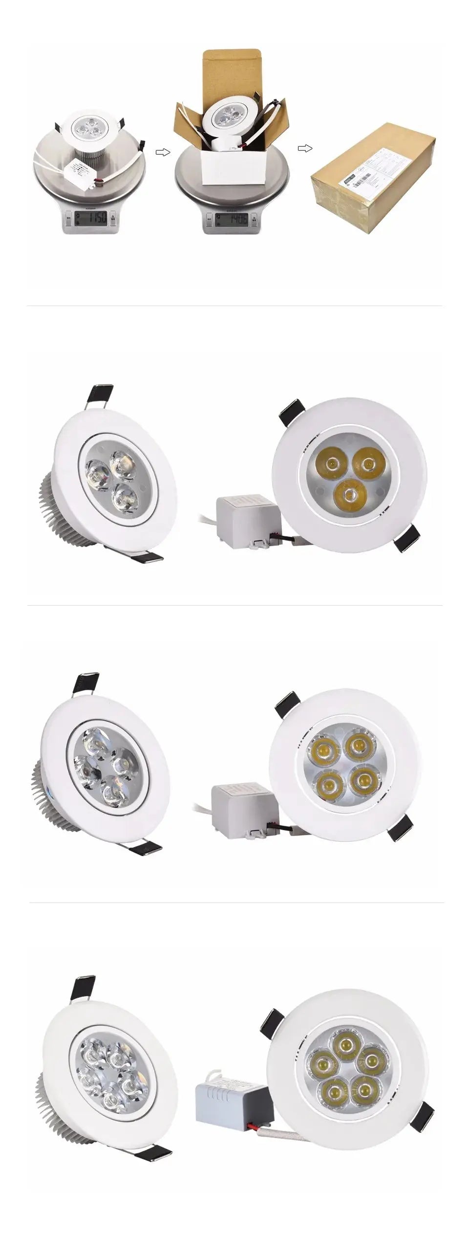 Heißer Verkauf 9 watt 12 watt 15 watt LED Downlight Dimmbare Warm Weiß Natur Weiß Reinem Weiß Einbau LED Lampe spot Licht AC85-265V       PST PS Tradings