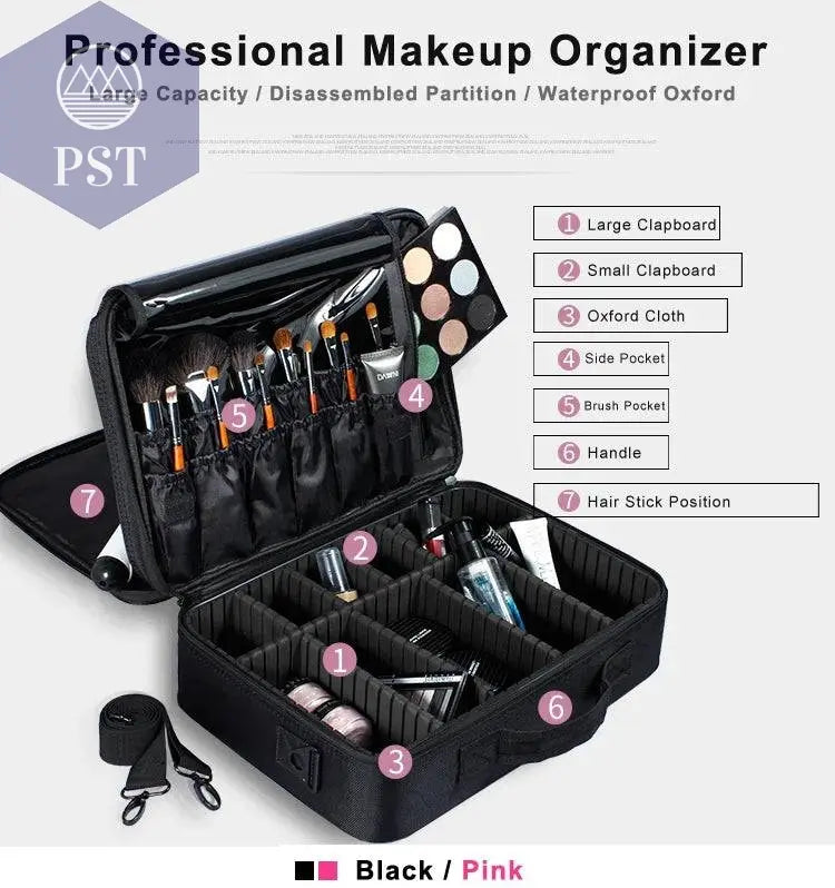 High Quality Make Up Bag Professional Makeup Case Makeup Organizer Bolso Mujer Cosmetic Case Large Capacity Storage Bag - Property & Safety Tradings