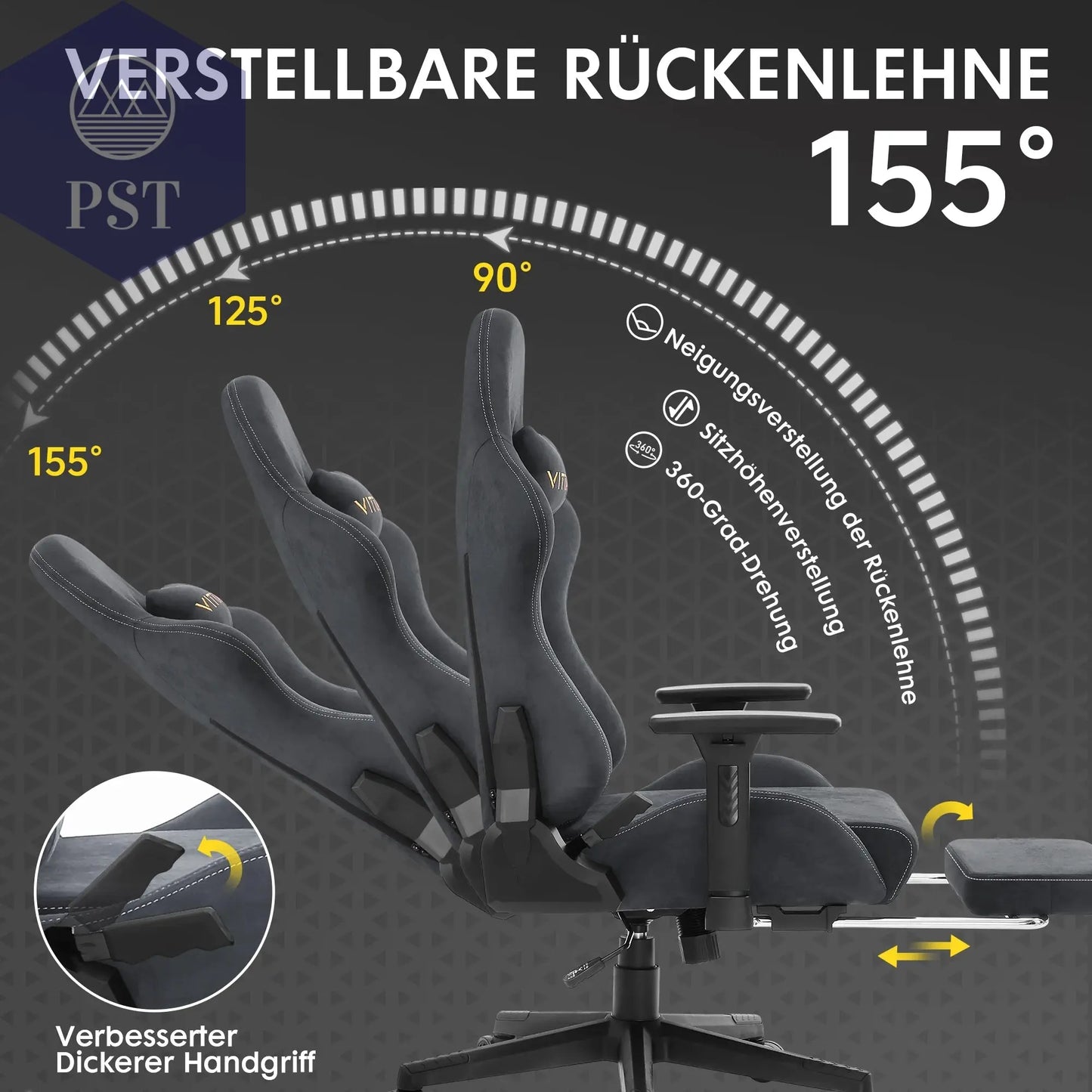 Hochwertiger Ergonomischer Gaming Stuhl PST PS Tradings Gamingstuhl PST PS Tradings  PST PS Tradings