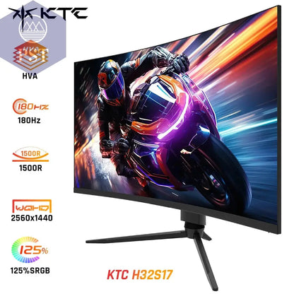 KTC H32S17 32 Zoll 1500R Gebogener Gaming-Monitor 2560 X 1440 QHD 170 Hz 16:9 ELED 99 % Srgb Mit Stabilem Stativ Vesa-Mount-Displayer PST PS Tradings  KTC H32S17 32 Zoll 1500R Gebogener Gaming-Monitor 2560 X 1440 QHD 170 Hz 16:9 ELED 99 % Srgb Mit Stabilem Stativ Vesa-Mount-Displayer
