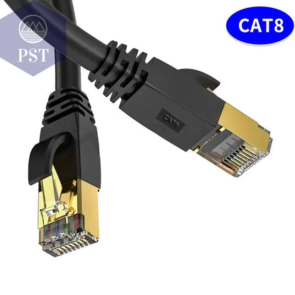 Katze 8 Ethernet Kabel LAN Netzwerk Cat8 Rj45 Geschwindigkeit Netzwerk Kabel 40Gbps 2000Mhz 26AWG 1M 2M 3M 5M 10M 20M 30M Für Router Modem PST PS Tradings  PST PS Tradings 30M-98.4Ft PST PS Tradings