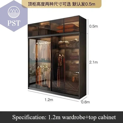 Kleiderschrank Modul Schrank Ankleide für Schlafzimmer Glasschrank PST PS Tradings Möbel PST PS Tradings 120x60x260cm PST PS Tradings