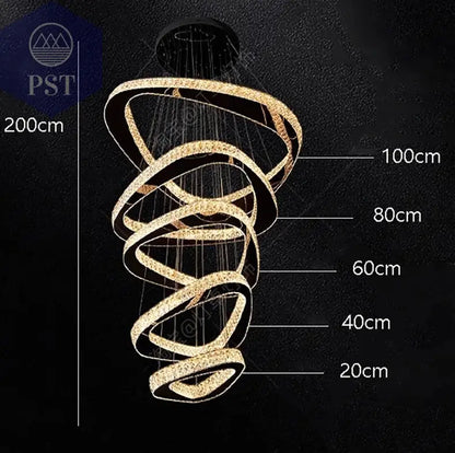 LED Rings Pendant Lights for Modern Decor Lightning Pendants Interior Design Lights Lamps LED Light PST PS Tradings  PST PS Tradings 5 rings  black / RC remote dimming PST PS Tradings LED Rings Pendant Lights for Modern Decor Lightning Pendants Interior Design Lights Lamps LED Light