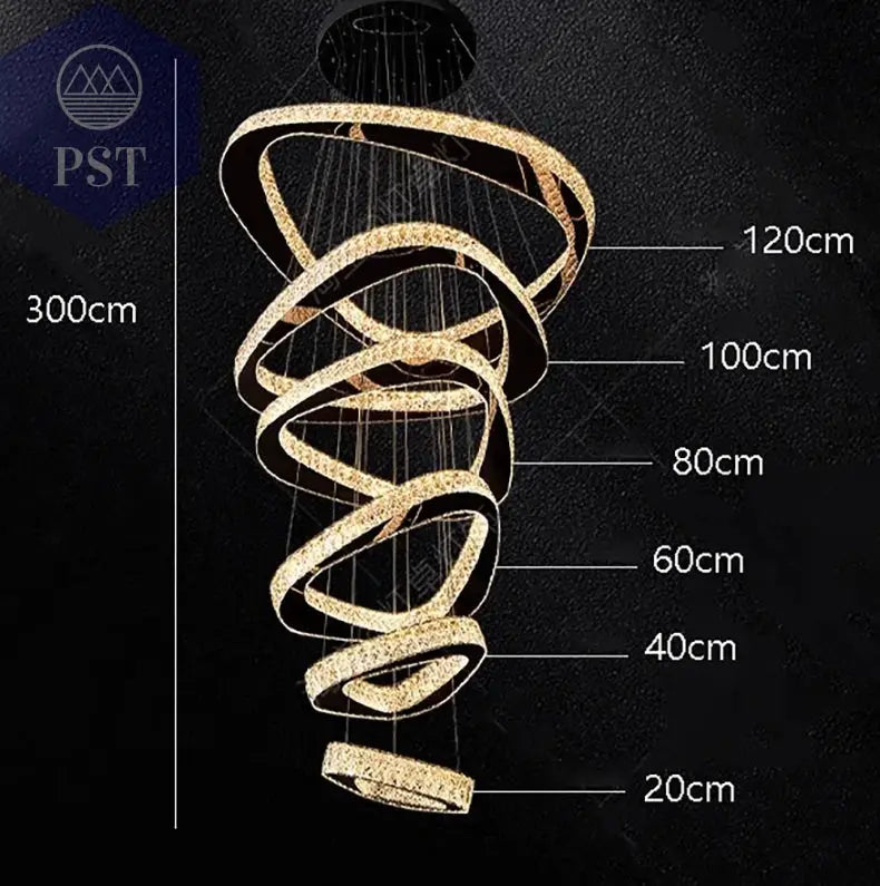 LED Rings Pendant Lights for Modern Decor Lightning Pendants Interior Design Lights Lamps LED Light PST PS Tradings  PST PS Tradings 6 rings black / RC remote dimming PST PS Tradings LED Rings Pendant Lights for Modern Decor Lightning Pendants Interior Design Lights Lamps LED Light