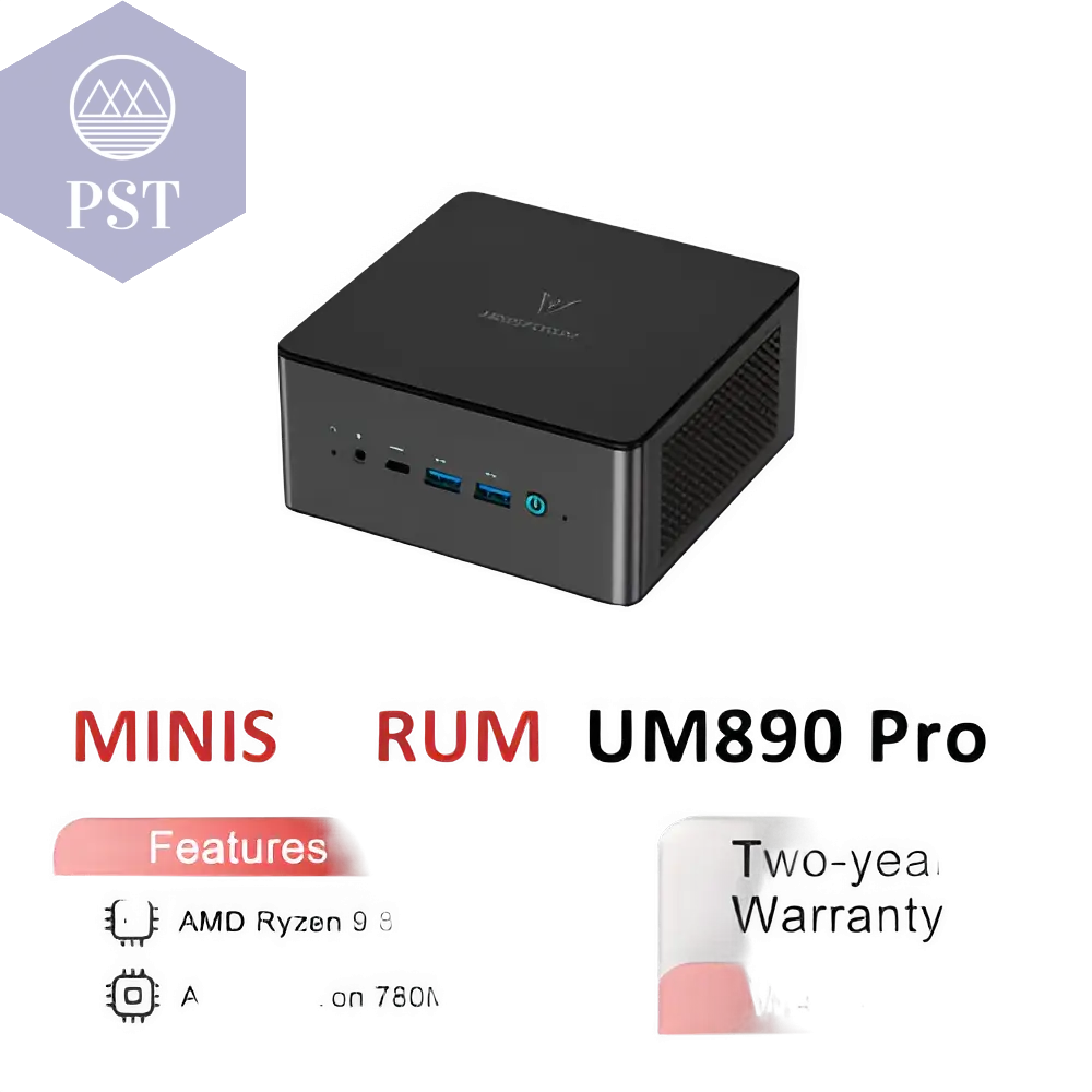 MINISFORUM UM890 Pro Mini PC - Ryzen 9, 32GB, 1TB SSD PST PS Tradings  AMD Ryzen 9 8945HS / DDR5 64GB 1TB SSD / EU MINISFORUM UM890 Pro Mini PC - Ryzen 9, 32GB, 1TB SSD