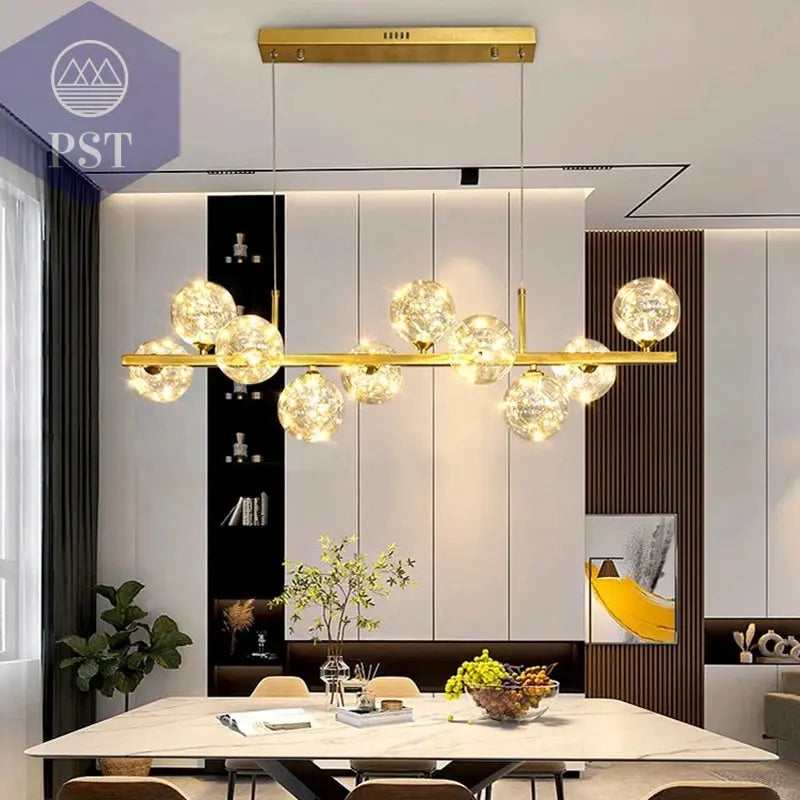 Moderne Pendelleuchte für Essbereich 10 Kugel Deckenleuchte PST PS Tradings Leuchten PST PS Tradings  PST PS Tradings