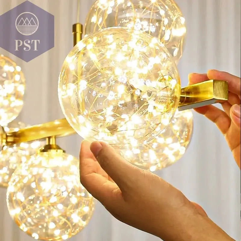 Moderne Pendelleuchte für Essbereich 10 Kugel Deckenleuchte PST PS Tradings Leuchten PST PS Tradings  PST PS Tradings