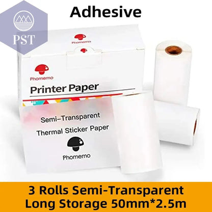 Phomemo Thermal Paper Printable Self-adhesive Sticker Paper Roll for Phomemo M02/M02S/M02 Pro Printer Label Printing Paper - PST PS Tradings