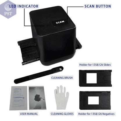 Portable Negative Film Scanners 35mm 135 Slide Film Converter Photo Digital Image 17.9 Mega Pixels Monochrome Slide Film Scanner - Property & Safety Tradings