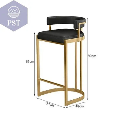 Premium Gold Barhocker Nordic Hochwertige italienische Rückenlehne Partystühle Rundes Kissen Bequeme Taburetes De Barmöbel       PST PS Tradings