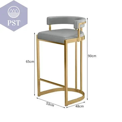 Premium Gold Barhocker Nordic Hochwertige italienische Rückenlehne Partystühle Rundes Kissen Bequeme Taburetes De Barmöbel       PST PS Tradings