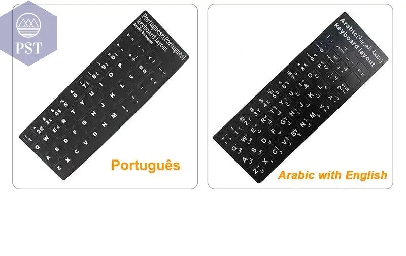 Russian French English Arabic Spanish Portuguese Hebrew Keyboard Stickers Letter Alphabet Layout Sticker For Laptop Desktop PC - PST PS Tradings