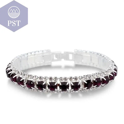 Silver Women Classic Jewelry Red Cubic Zircon Bracelet& Bangle present - PST PS Tradings