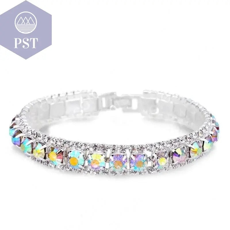Silver Women Classic Jewelry Red Cubic Zircon Bracelet& Bangle present - PST PS Tradings