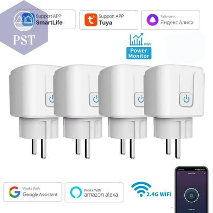 Tuya Smart Home Buchse Wifi 20A Eu Stecker Steckdose Fernbedienung Timer Power Monitor Unterstützung Stimme Google Home Alexa PST PS Tradings  PST PS Tradings 5Pcs PST PS Tradings Tuya Smart Home Buchse Wifi 20A Eu Stecker Steckdose Fernbedienung Timer Power Monitor Unterstützung Stimme Google Home Alexa
