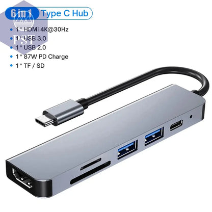 USB C Hub 8in1 mit 4K HDMI & 100W PD PST PS Tradings  PST PS Tradings 6-In-1-CHINA PST PS Tradings