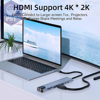 USB C Hub 8in1 mit 4K HDMI & 100W PD PST PS Tradings  PST PS Tradings  PST PS Tradings