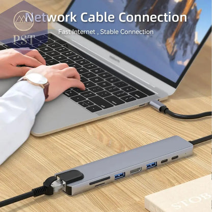 USB C Hub 8in1 mit 4K HDMI & 100W PD PST PS Tradings  PST PS Tradings  PST PS Tradings