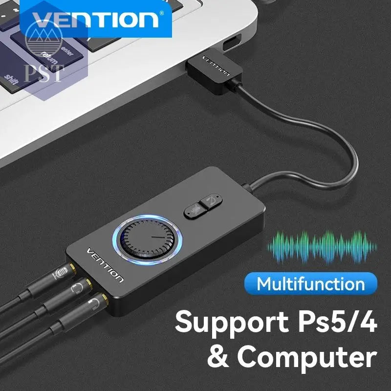 Vention USB External Sound Card USB to 3.5mm Audio Adapter USB to Earphone Microphone for Macbook Computer Laptop PS4 Sound Card       PST PS Tradings