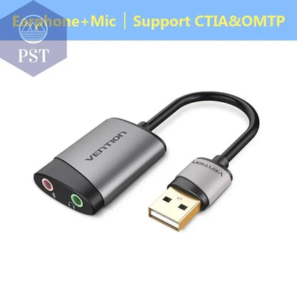 Vention USB External Sound Card USB to 3.5mm Audio Adapter USB to Earphone Microphone for Macbook Computer Laptop PS4 Sound Card       PST PS Tradings