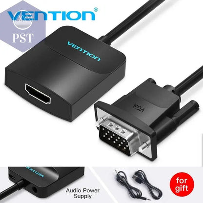 Vention VGA to HDMI Adapter with 3.5mm AUX Audio Jack HDMI to VGA Converter PST PS Tradings  PST PS Tradings  PST PS Tradings Vention VGA to HDMI Adapter with 3.5mm AUX Audio Jack HDMI to VGA Converter