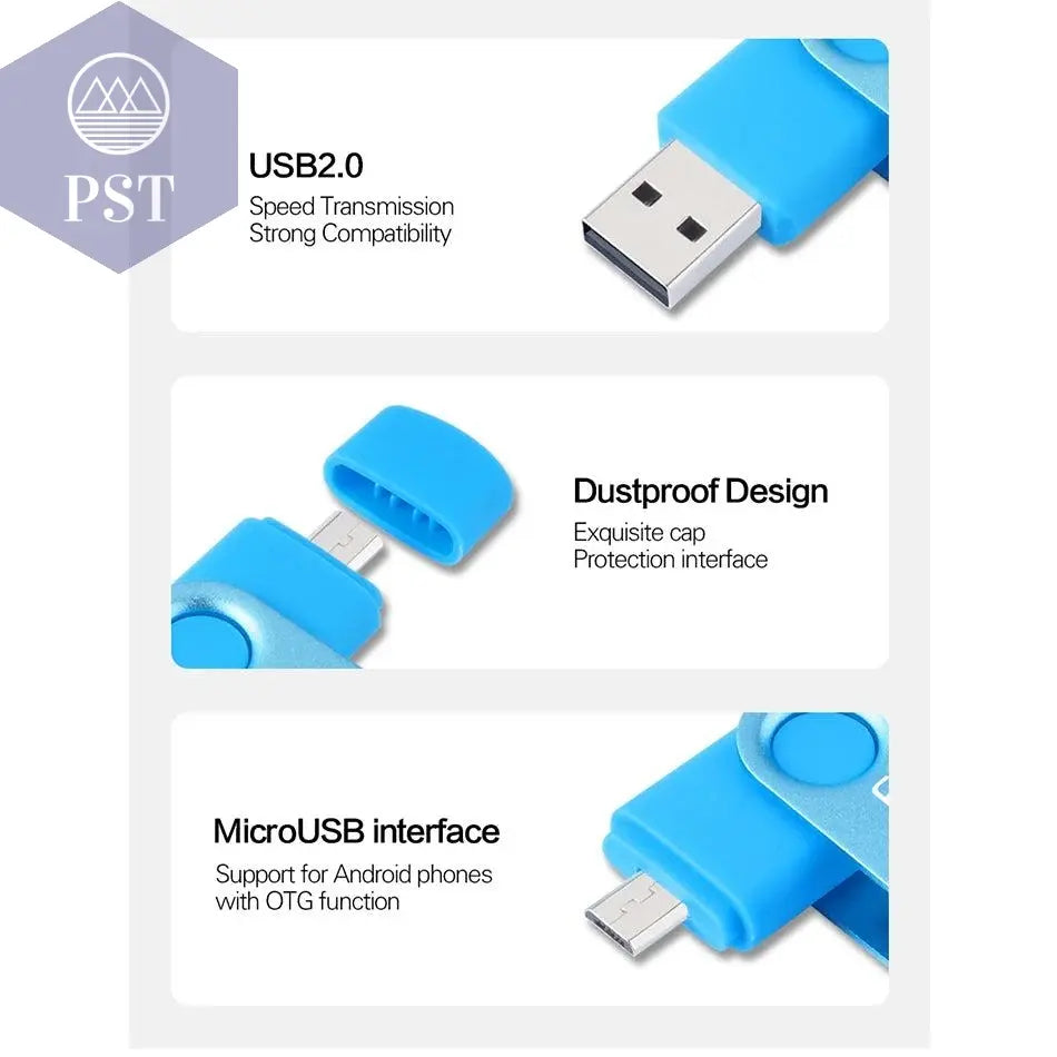Wansenda OTG USB Flash Drive 256GB 128GB 64GB 32GB 16GB 8GB Cle USB Pendrive For Android Phone/Tablet /PC USB 2.0 Thumb Drive       PST PS Tradings