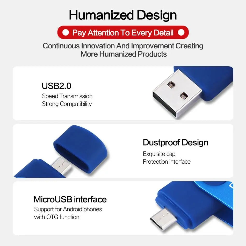 Wansenda OTG USB Flash Drive 256GB 128GB 64GB 32GB 16GB 8GB Cle USB Pendrive For Android Phone/Tablet /PC USB 2.0 Thumb Drive       PST PS Tradings