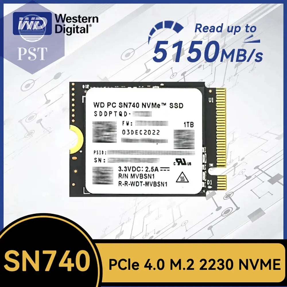 Western Digital WD SN740 2 TB 1 TB SSD M.2 2230 Gen4 Pcie 4.0 X4 Nvme Solid State Drive Für Steam Deck Microsoft Surface Prox PST PS Tradings  2TbWestern Digital WD SN740 2 TB 1 TB SSD M.2 2230 Gen4 Pcie 4.0 X4 Nvme Solid State Drive Für Steam Deck Microsoft Surface Prox