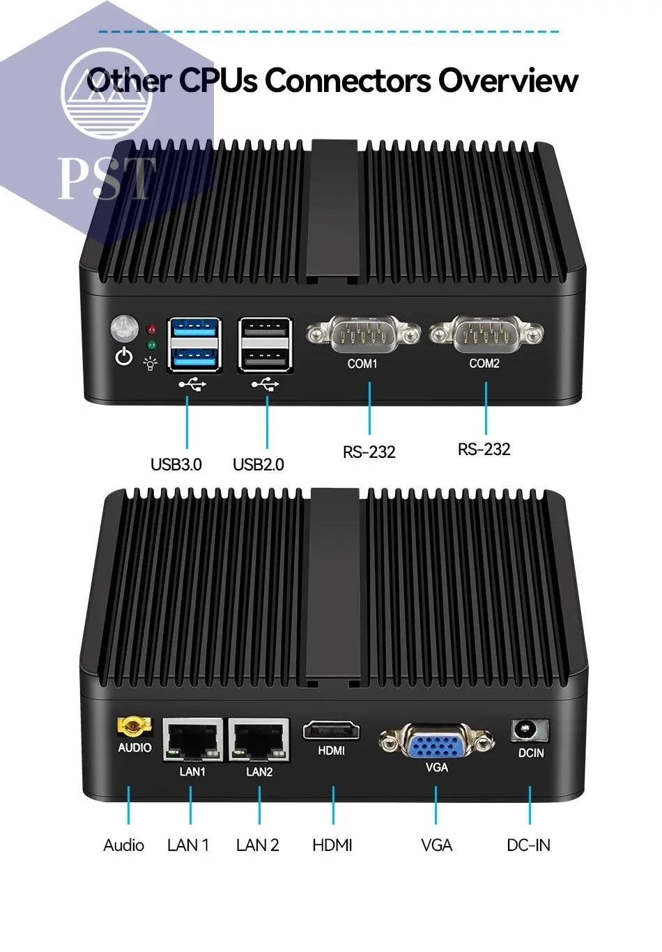 XCY Fanless Mini PC Intel Celeron J4125 2x GbE LAN 2x RS232 HDMI VGA Support WiFi 4G LTE Windows 10 Linux Industrial Computer       PST PS Tradings