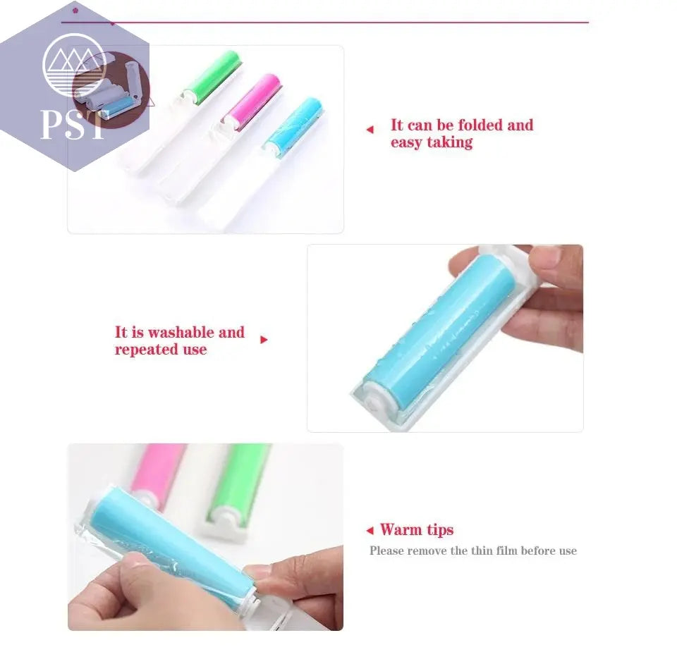 portable and washable dust remover drum Portable folding clothes sticky hair remover hair removal dust dust brush roll - PST PS Tradings